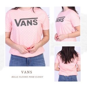NWT Vans Womens Core Skate Checker Short Sleeve Tee Shirt
